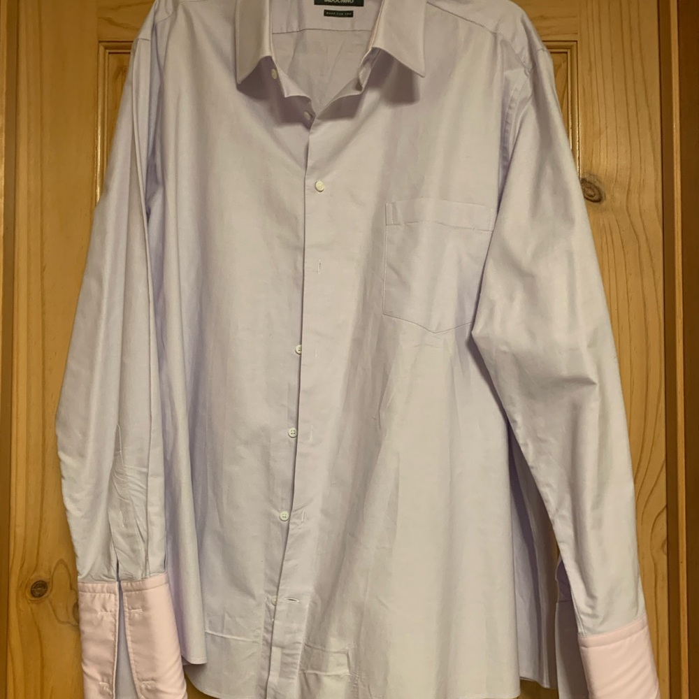 Men's Lavender Dress Shirt with Pink Contrast Cuffs